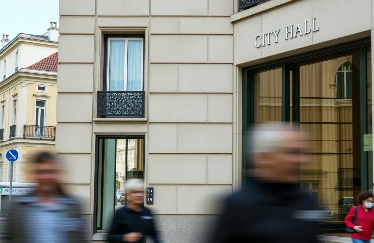 Városi közigazgatási épület – önkormányzat és közútkezelő ügyintézés helyszíne